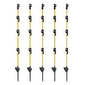 Sklolaminátový oválný sloupek pro elektrický ohradník 110 cm, nášlap a hrot, 4 izolátory - 50 ks